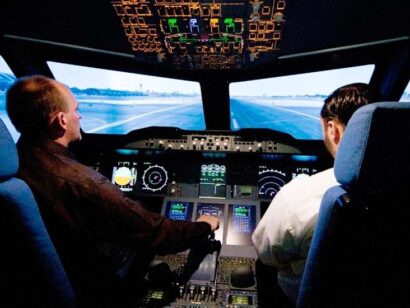 Flugzeug Simulator Frankfurt (Airbus A380 fixed)